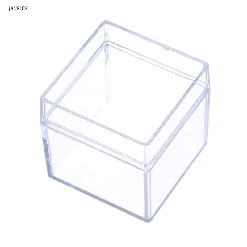

Crystal Clear Acrylic 5 Sided Jewelry Display Storage Box Case Square Cube Props Box For Ring Holder