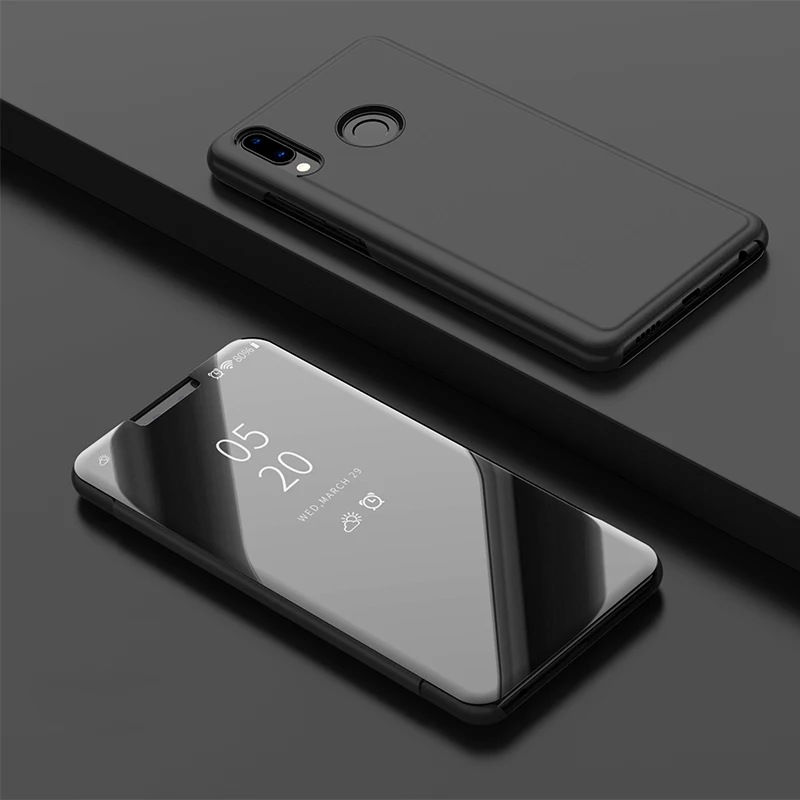

Smart Flip Stand Mirror Case For Huawei Y9 2019 Case Clear View PU Leather Cover For Huawei Y9 2019 Case Cover for Huawei Y92019