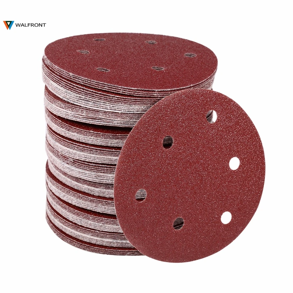 Buy 100Pcs 125mm Round Shape Orbit Sander Sand Paper