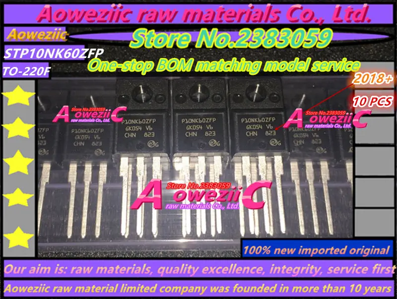 Aoweziic 2018 + 100 новый импортный оригинальный STP10NK60ZFP 10NK60Z TO-220 MOS полевая