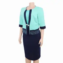 Элегантное платье костюмы для женщин тонкий офис леди бизнес формальная рабочая одежда 2 шт. Блейзер карандаш платье размера плюс африканская одежда