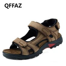 QFFAZ/Новинка; высококачественные летние мужские сандалии; мужские сандалии из натуральной кожи; удобная мужская обувь; модная обувь размера плюс