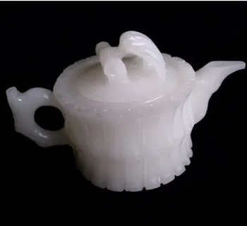 

Five-piece tea set Natural white jade bamboo tea set Jade wine set