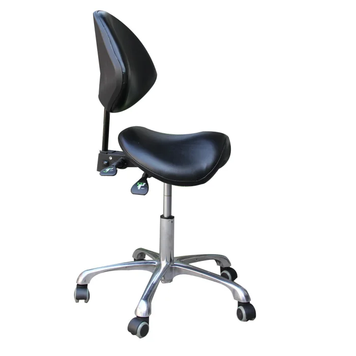 

Time-Limit!! Standard Dental Chair Saddle Doctor's Stool PU Leather Dentist Chair Spa Rolling Stool with Back Support for Beauty