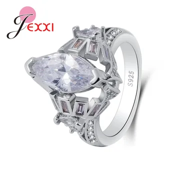 

New Arrival Shinning Cubic Zirconia Engagement Big Rings Palace Classic 925 Sterling Silver For Women Good Design Jewelry