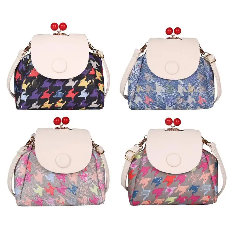 

Female PU Leather Flap Bag Purse Women Cute Print Should Bag Clip Back Pack For Teenage Girls Mini Vintage Shoulder Handbags