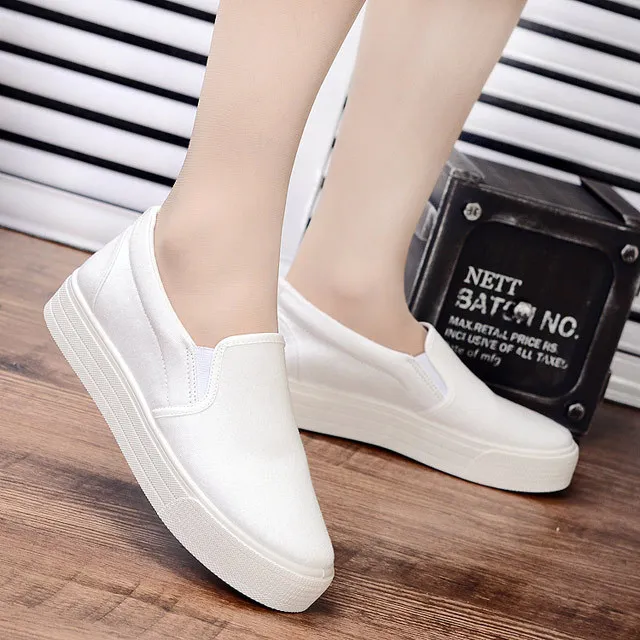 

Increase walking shoes nice white canvas walking shoes AQT1-AQT2