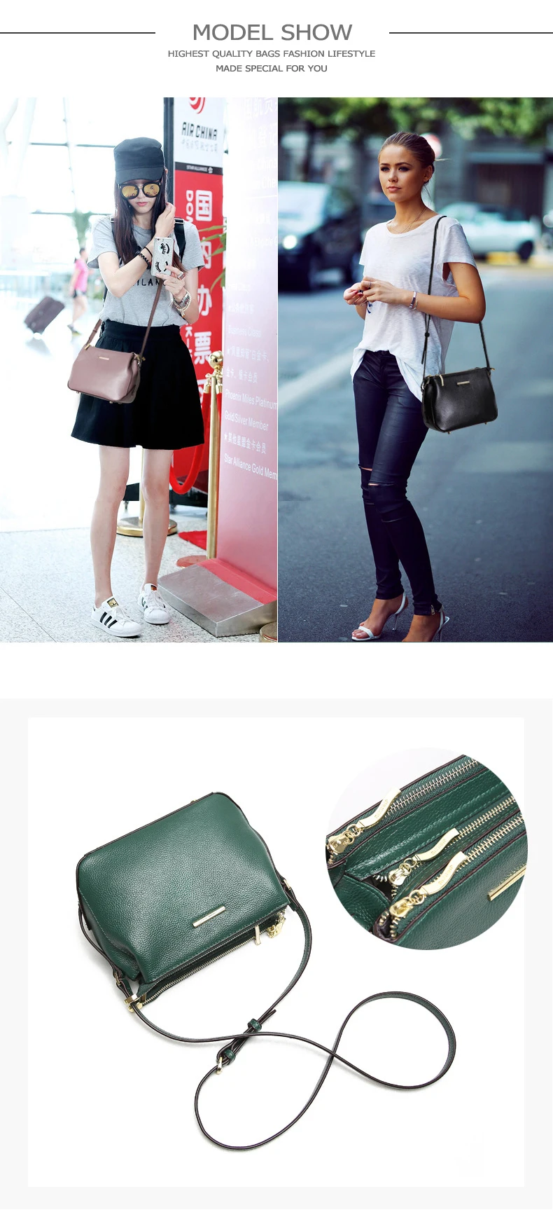 JIANXIU, Сумки из натуральной кожи, дизайнерские сумки, известный бренд, женские сумки-мессенджеры,, двойная молния, отделение, сумка через плечо