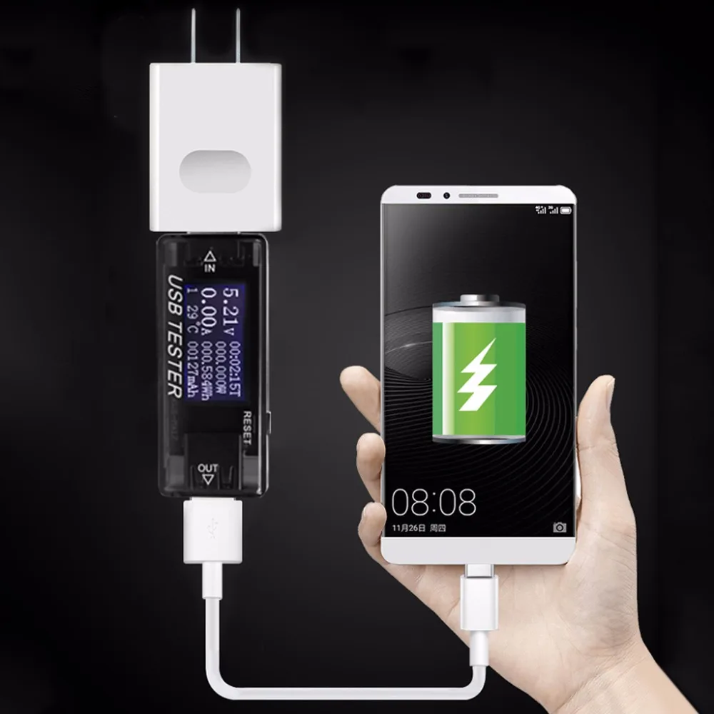 8 in 1 LCD USB Current Voltage Detector Charger Capacity Tester Meter For Power Bank Tester Tools