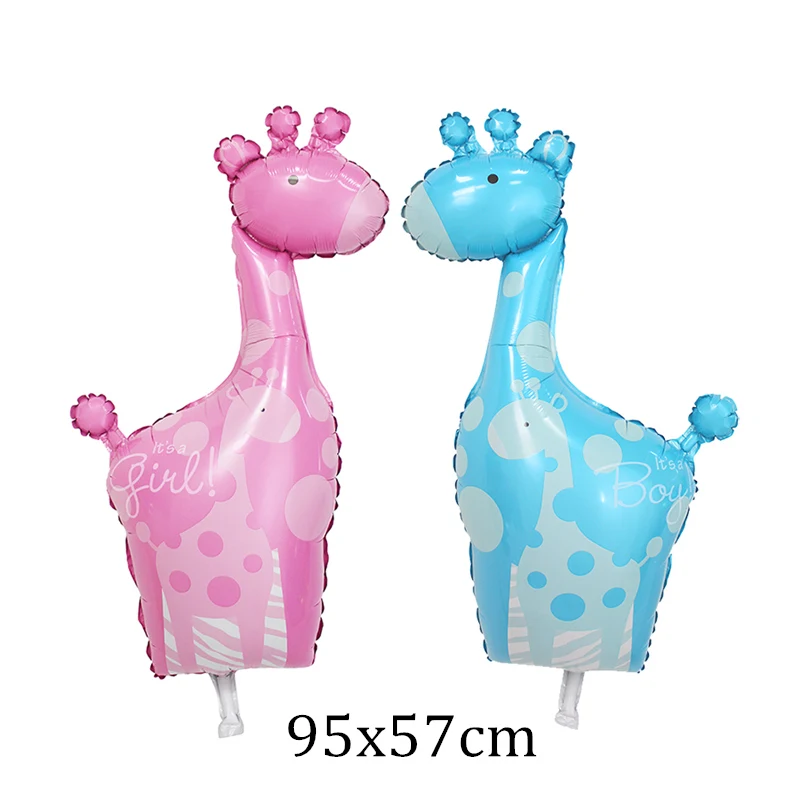 5pcs Lot Pink Blue Giraffe Baby Boy Girl Foil Helium Balloons
