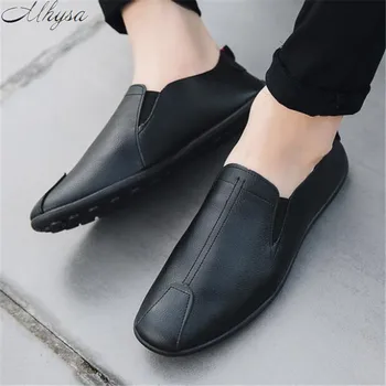 

Mhysa 2019 new men's spring autumn leather casual shoes men's flat shoes breathable fashion shoes comfortable flat shoes L207