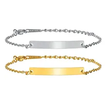 Детские ювелирные изделия полированный гладкий серебряный золотой цвет цепочка из нержавеющей стали очаровательные пустые браслеты для маленьких мальчиков и девочек красивые подарки