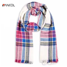 ZA Winter Brand Mens Unisex 2015 Tartan Scarf Plaid Scarf Women Blanket Oversize Wrap Shawl Cozy Checked Scarves