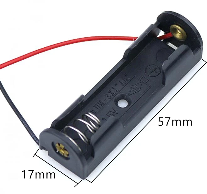 1 шт. 1,5 V AA Батарея держатель Чехол Коробка переключатель 1/2/3/4/5/6 слот красные, черные проволочные выводы - Цвет: 1 slot