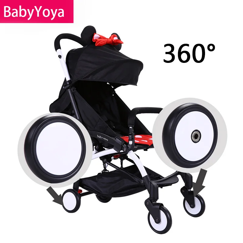 BABYYOYA 2pcs /set Baby Strollers Front Wheels Pushchair Back Rubber