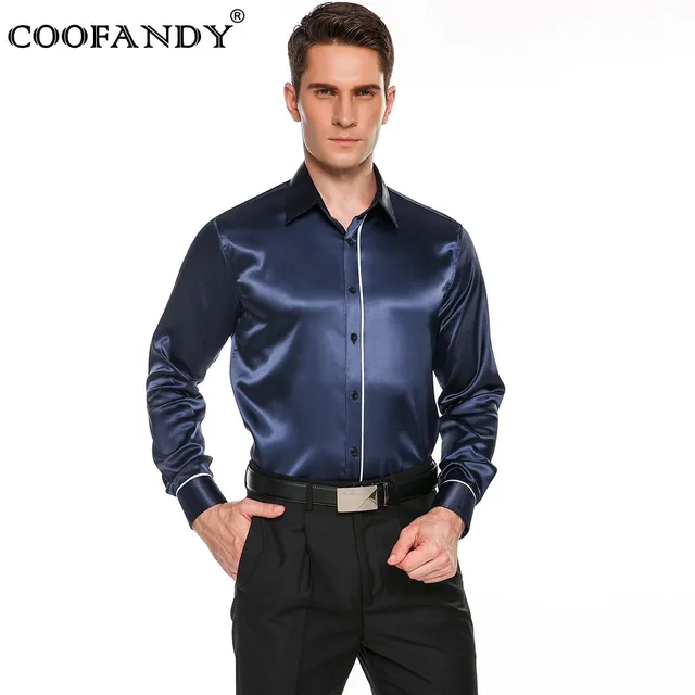 Buy COOFANDY 2017 Top Selling Men's Long Sleeve Satin