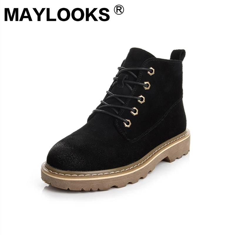 

Women's Boots Leather Scrub Maylooks Boots Fashion Motorcycle Boots Winter Women's Boots M-983