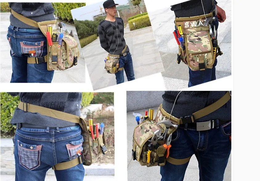 outdoor sports bag tactical airsoft hiking camouflage 1000D multi-function tactical belt leg bag for camping HT19-005 (28)