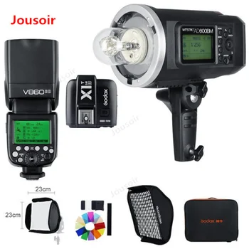 

Godox AD600BM 1/8000 HSS Flash GN87+V860II-S TTL HSS 1/8000 Li-ion Battery Speedlite+X1T-STrigger,Softbox Flash Kit for S CD15