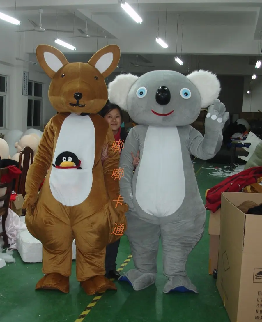 kangaroo Mascot koala Mascot Cartoon Apparel Birthday party Masquerade