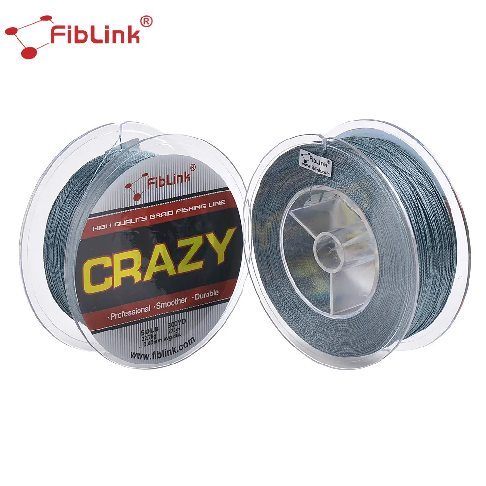 

Fiblink Fishing Lines 274M 300 Yards PE Fiber Braided 4 Strands Gray Multifilament Strong Fishing Line Multi Lb
