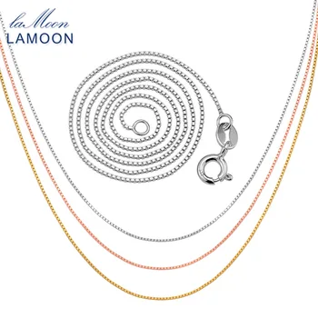 

Lamoon Simple 40cm 925 Sterling Silver // Box Chain Necklace for Men and Woman CI007