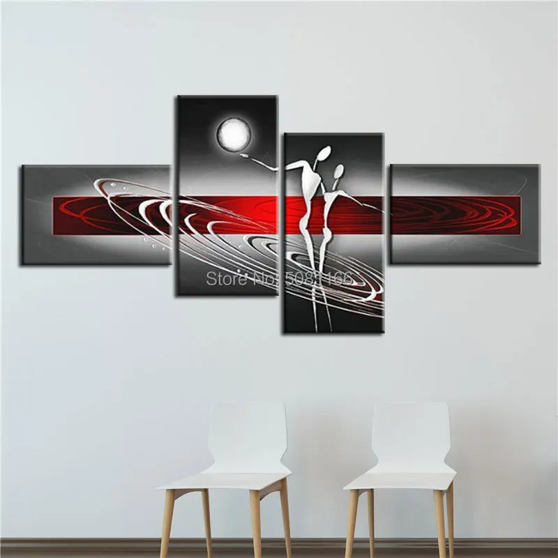 

Hand Painted modular Oil Painting Brown Canvas textured 4 Panel Wall Art Home Decor Modern Abstract Picture Set Art