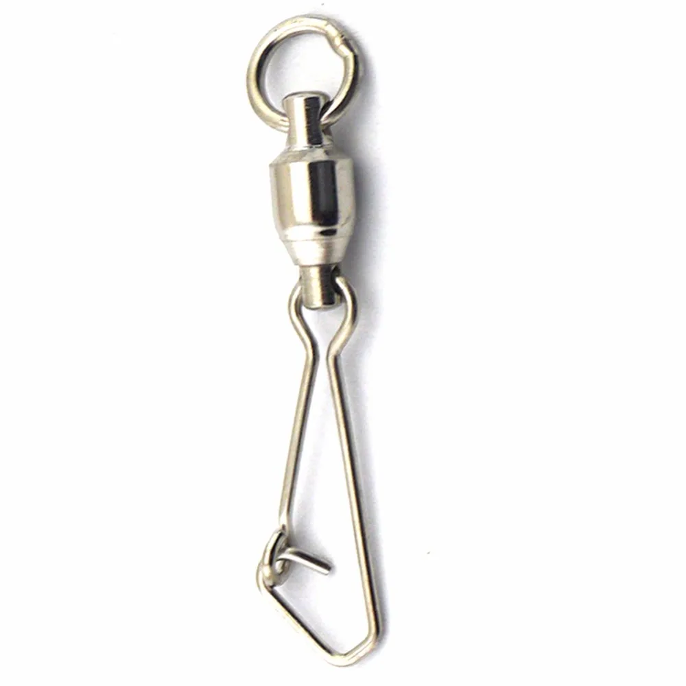 5pcs/lot Fishing Swivel Snap Ball Bearing Swivels with Hooked Snap