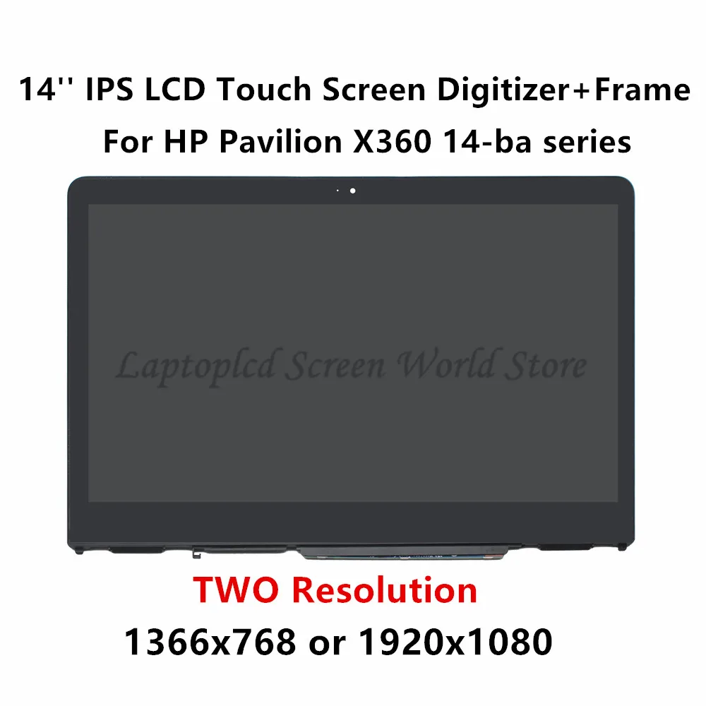 

FTDLCD 14'' IPS LCD Touch Screen Digitizer Assembly+Frame B140XTN02.E N140HCE-EBA For HP Pavilion X360 14-ba series