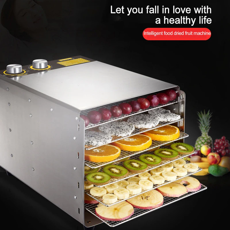 

6 Layers Household Dried Fruit Machine Stainless Steel Fruits and Vegetables Dehydration Food Dryer Machine 220V/50HZ
