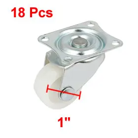 Uxcell Hot Sale 18PCS Furniture Office Chair Trolley 25mm Dia Rotation Swivel Caster Wheel White for Trolleys,Furniture,Rack,etc
