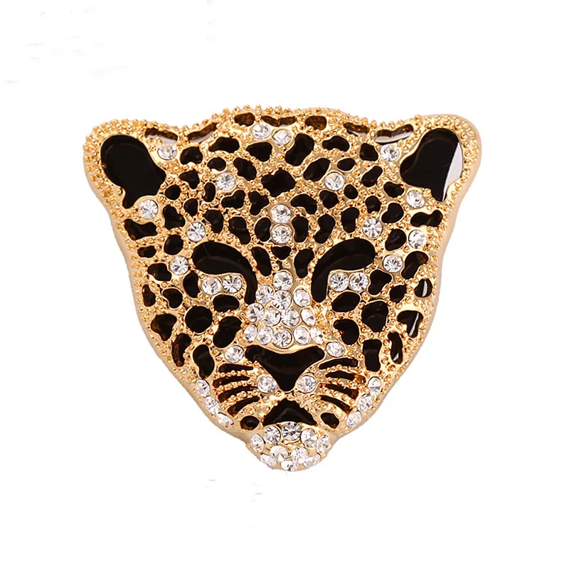 

3PCS Fashion gold Vintage Brooches head Hijab Large Full Leopard Head Brooch Male Suit Corsage Female Sweater Pin for women