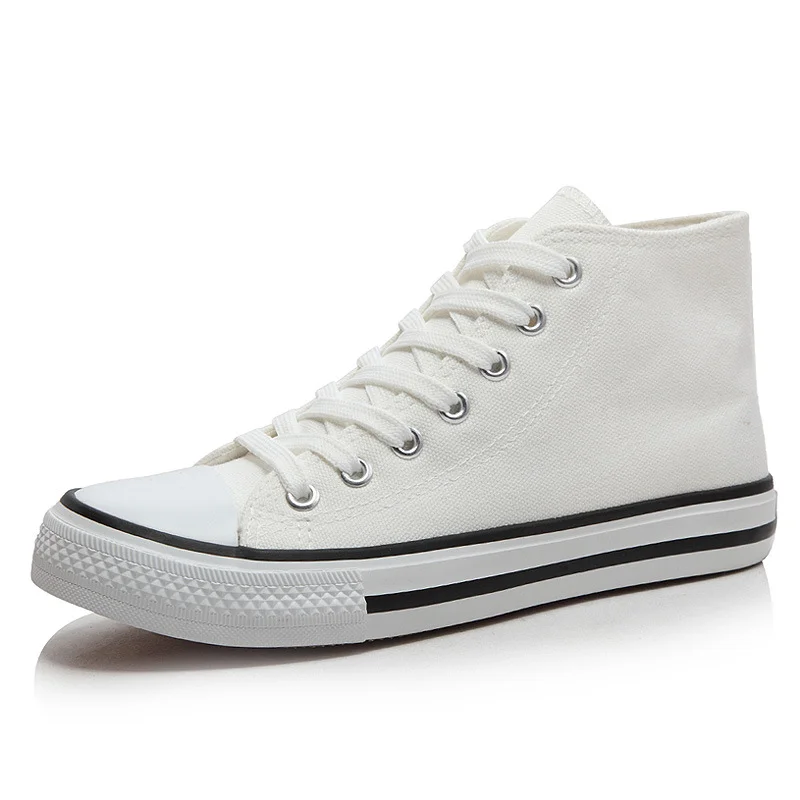 Meilleur Remise automne hommes chaussures vulcanisées toile plate forme mode baskets vulcaniser plat avec haute bouche antidérapant respirant