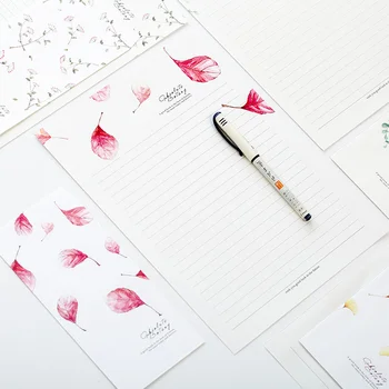 

1 Pack Fresh Season Leaves Letter Envelope 6 sheets letter paper+3 pcs envelope per set writing paper Stationery storage gift