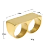 THE BLING KING Personality HipHop Two Finger Rings Stainless Steel Engrave Name Men Punk Biker Rings Women Party Cool Ring 3