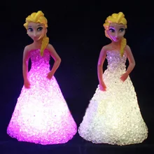 

New Kids Toys Elsa/ Anna LED Colorful Lights gradient crystal Night Light Led Lamp with battery toy christmas holiday gift