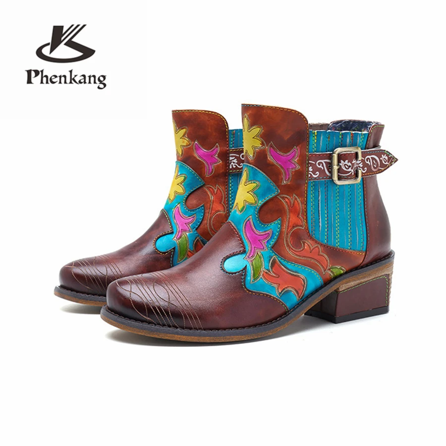 

Winter women boots Genuine cow Leather Ankle lady chelsea Boots Comfortable quality soft Shoes Brand Designer Handmade 2019