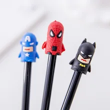 0,38 мм kawaii Супермен герой Человек-паук гелевая ручка подпись ручка Escolar Papelaria школьные офисные канцелярские принадлежности рекламный подарок