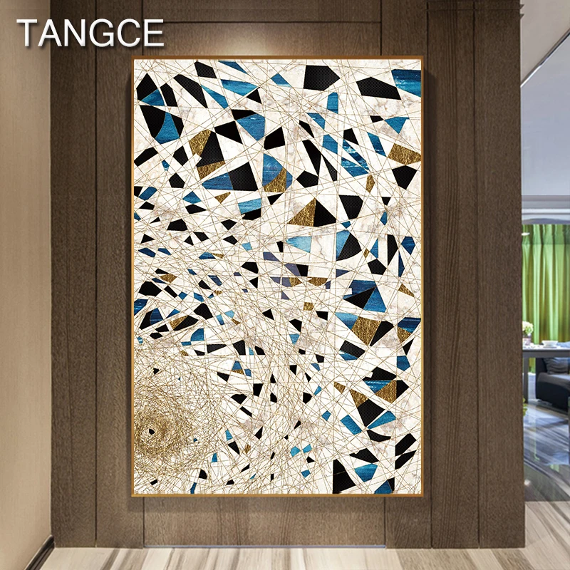 

Gorgeous Golden Lines Canvas Painting Beautiful Modern Wall Pictures for Living Room Aisle HD Fashion Prints and Posters Nordic
