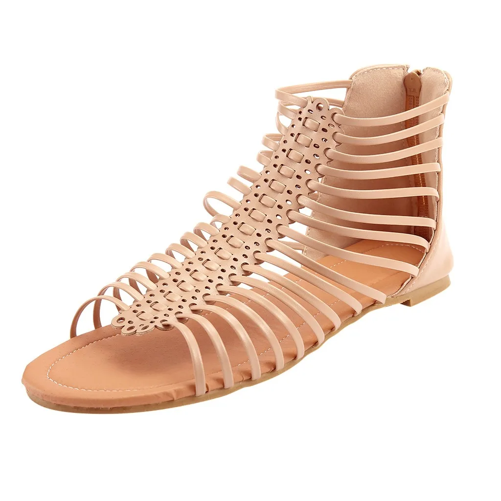 Летние пикантные женские босоножки на высоком каблуке, Украшенные бусинами; женские модные сандалии в римском стиле на плоской подошве с открытым носком; повседневная обувь;#89 - Цвет: B