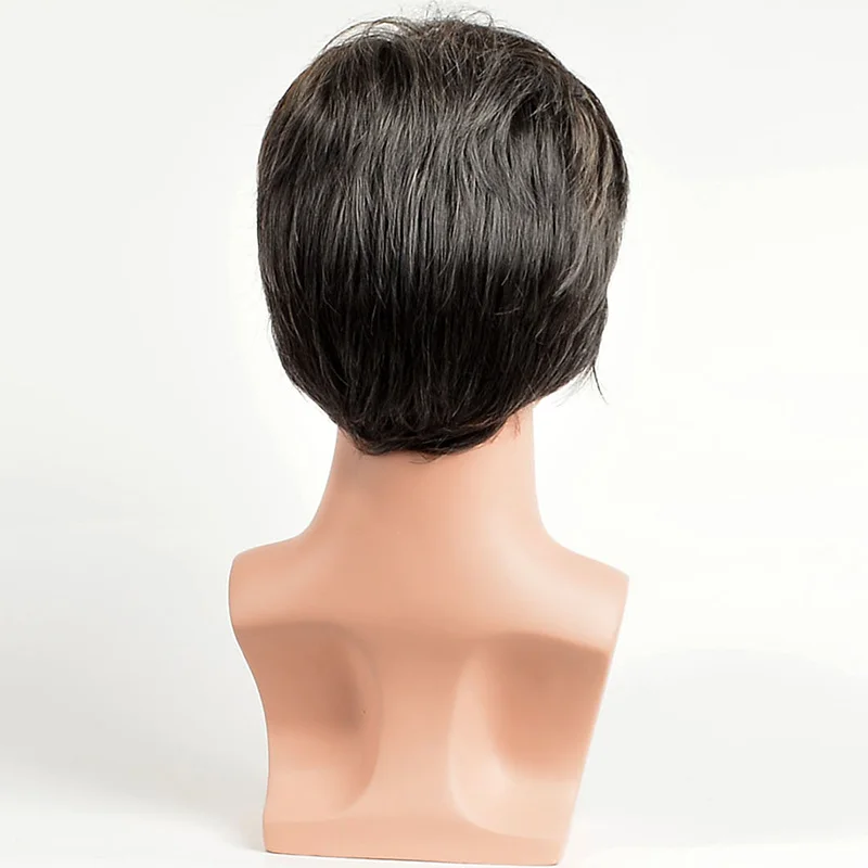 MSI Wigs прямые короткие синтетические мужские парики термостойкие мужские натуральные волосы Омбре мужской парик