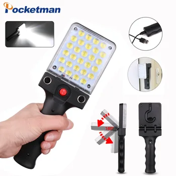 

30w Portable Flashlight Torch USB Rechargeable LED Work Light Magnetic COB Lanterna Hanging Hook Lamp For Outdoor Camping