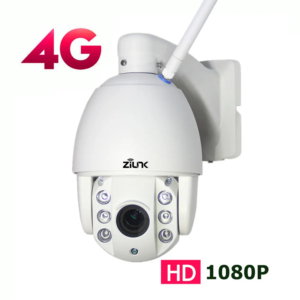 

ZILNK 3G 4G SIM Card Outdoor PTZ Dome IP Camera 1080P 2.7-13.5mm Auto Zoom Night Vision 60m CCTV Security Wireless WIFI Camera