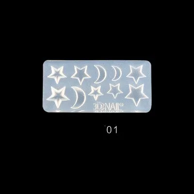 01 3D акриловая Форма для украшения ногтей DIY дизайн силиконовые шаблоны для нейл-арта шаблон для маникюра красота ногтей искусство кошки девушка - Цвет: 01
