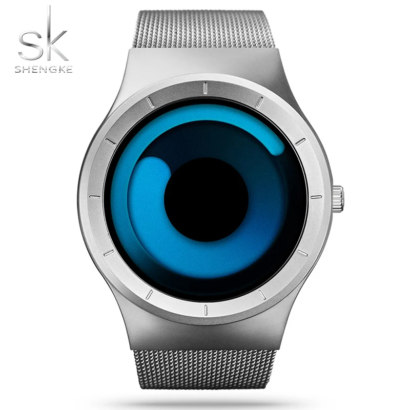 

Shengke Lover's Wristwatch 2017 Men Women's Fashion Casual Watch for True Love Cool Mesh Strap Creative Designer Ladies Watches