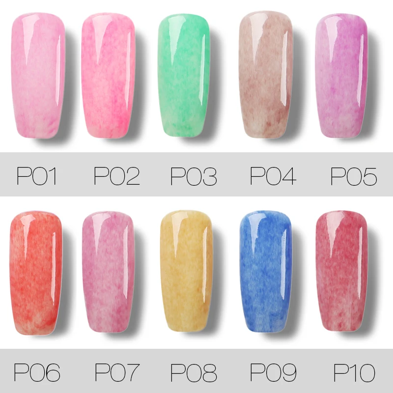 ROSALIND 2017 de larga duración efecto de piel sintética Gel de uñas remojo UV LED uñas arte esmalte de uñas 12 colores para gel brillante para uñas 7 ML