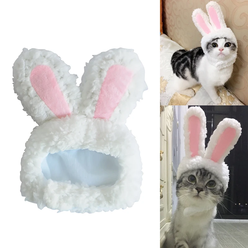 

Funny Pet Dog Cat Cap Costume Warm Rabbit Hat New Year Party Christmas Cosplay Accessories Cute Puppy Props Headwear