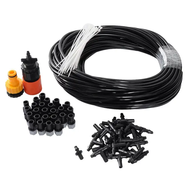 Plastic Water Misting Atomizing Set Patio Lawn Cooling Air Spray Plastic Water Misting Atomizing Set Patio Lawn Cooling Air Spray Hose Sprayer Outdoor Garden Irrigation System