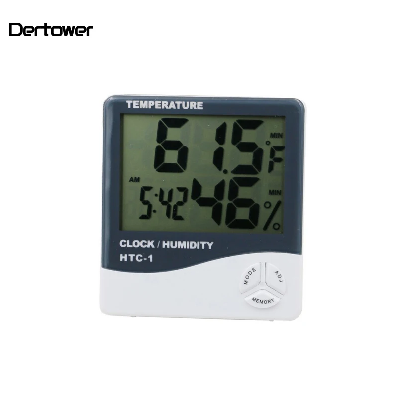 

Indoor Room LCD Electronic Temperature Humidity Meter Digital Thermometer Hygrometer HTC-1 Weather Station Alarm Clock DT6