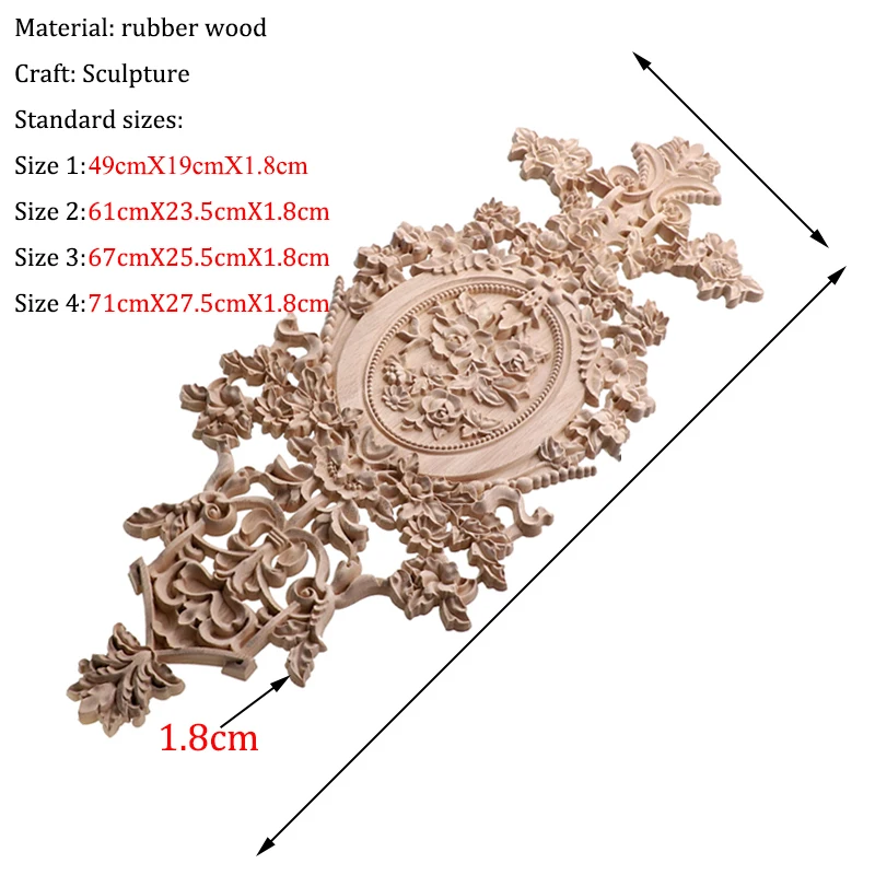 RUNBAZEF винтажный домашний декор Цветочные Резные деревянные Угловые аппликации настенные двери шкаф мебель декоративные фигурки для миниатюрных